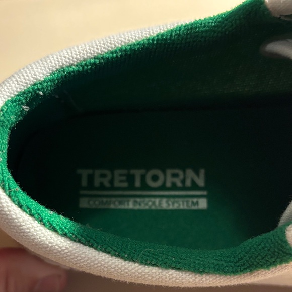 Tretorn White and Green Canvas Sneakers - Picture 5 of 7